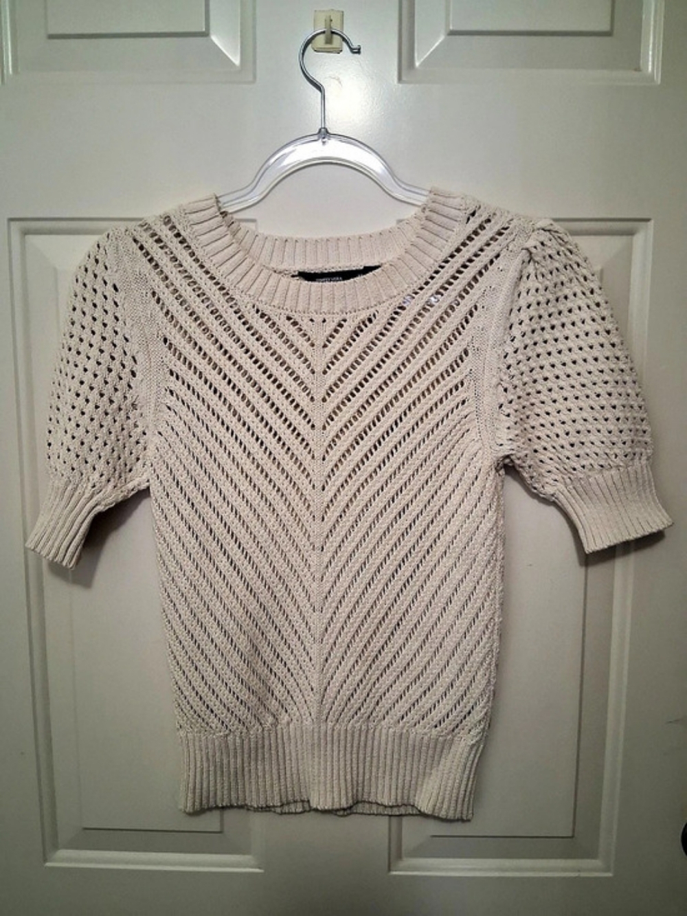 Simply Vera Wang Open Knit Sweater Cream XS